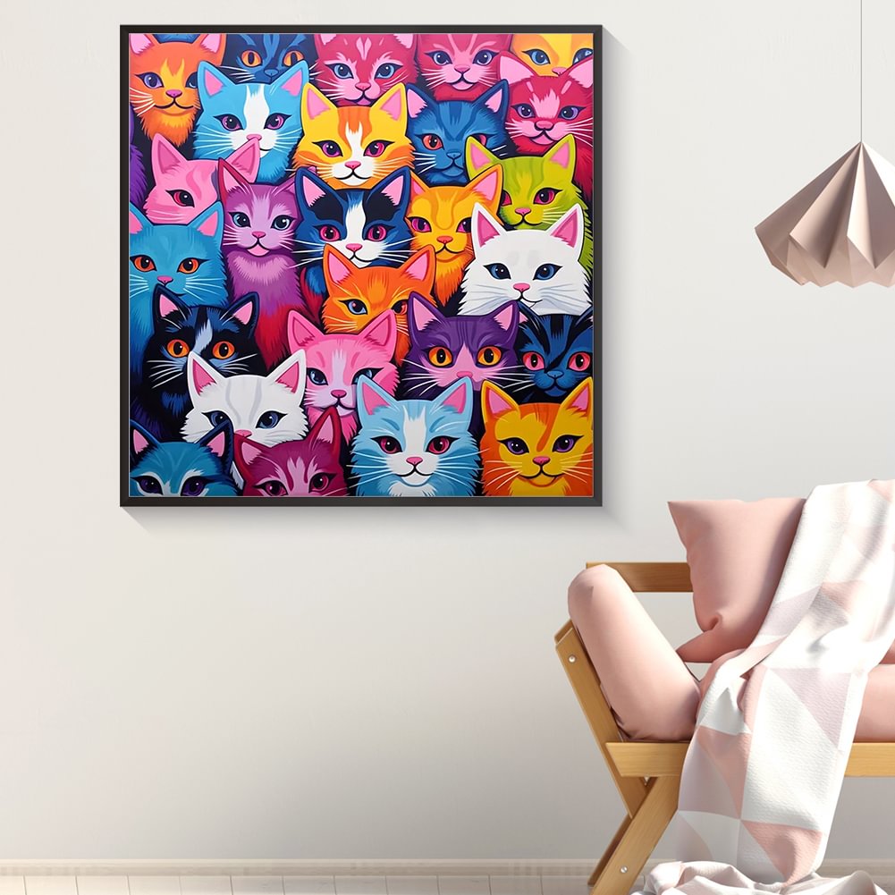 Resin Art Kits - Алмазная картина Семья Красочная детская кошка