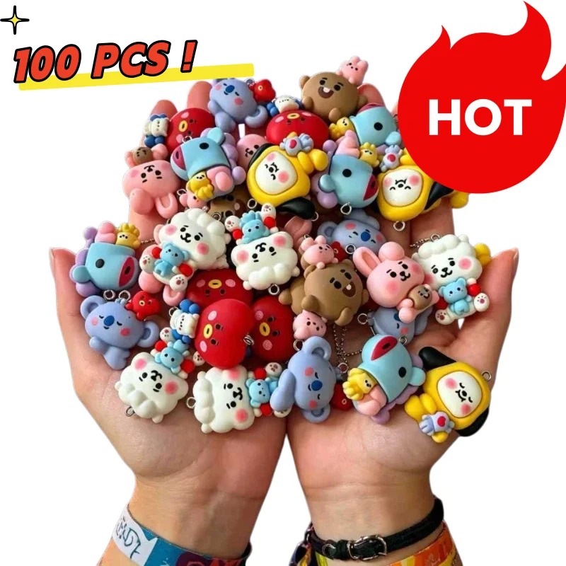 Resin Art Notes - 7 шт. смоляных мультяшных шармов BT21