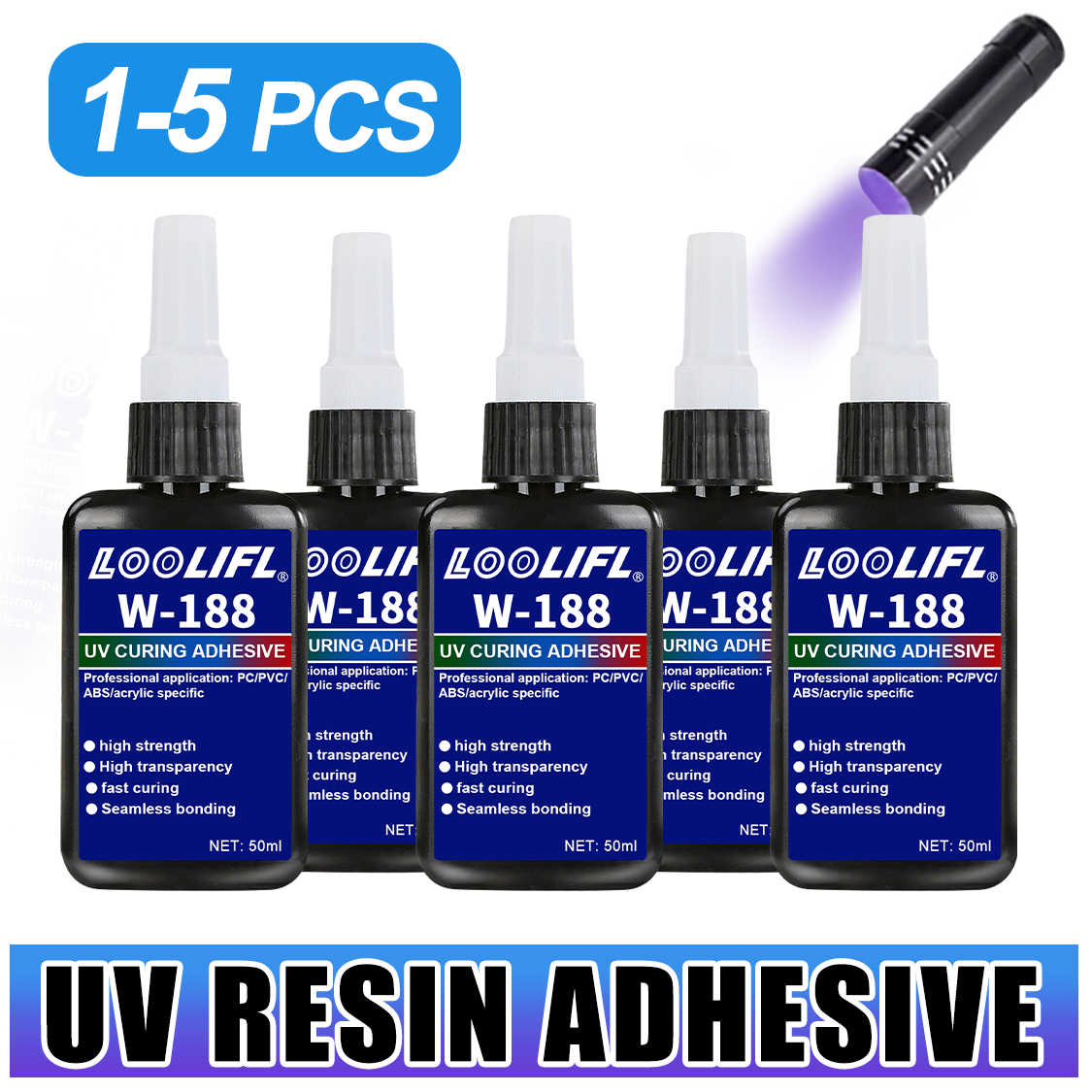 Resin Art Uv Light - LOOLIFL 188 Strong 50 мл УФ-смола,