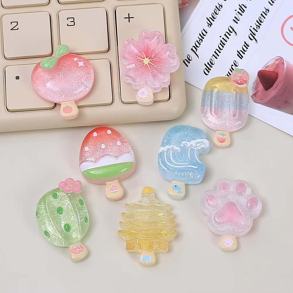 Resin Art Phone Case - 10 шт. милых прозрачных летних мини-шармов